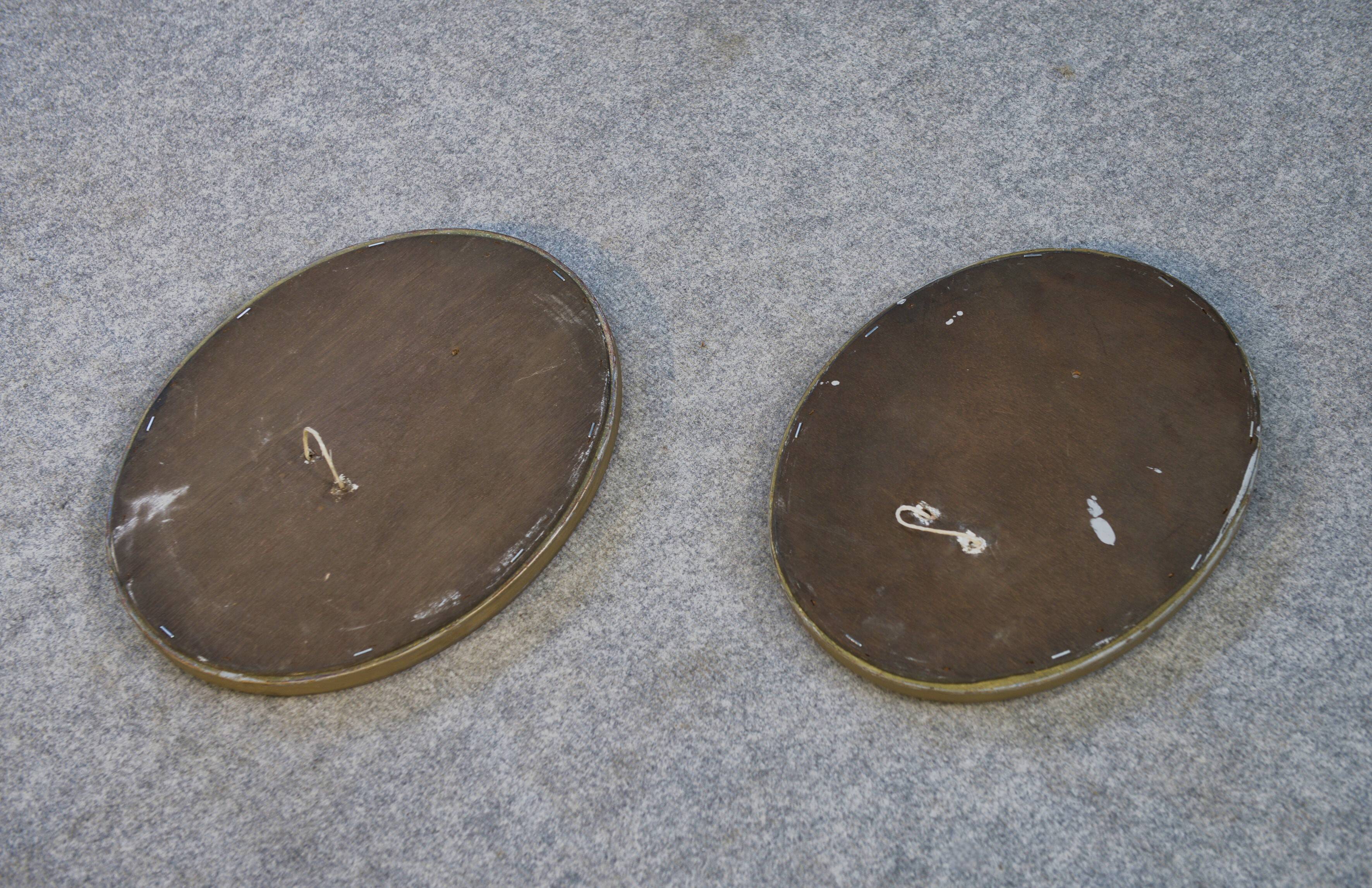 Paire de miroirs ovales, 1950