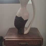 Vase Pichet "Forme Libre" Raku et Bois vermoulu (1960/70)