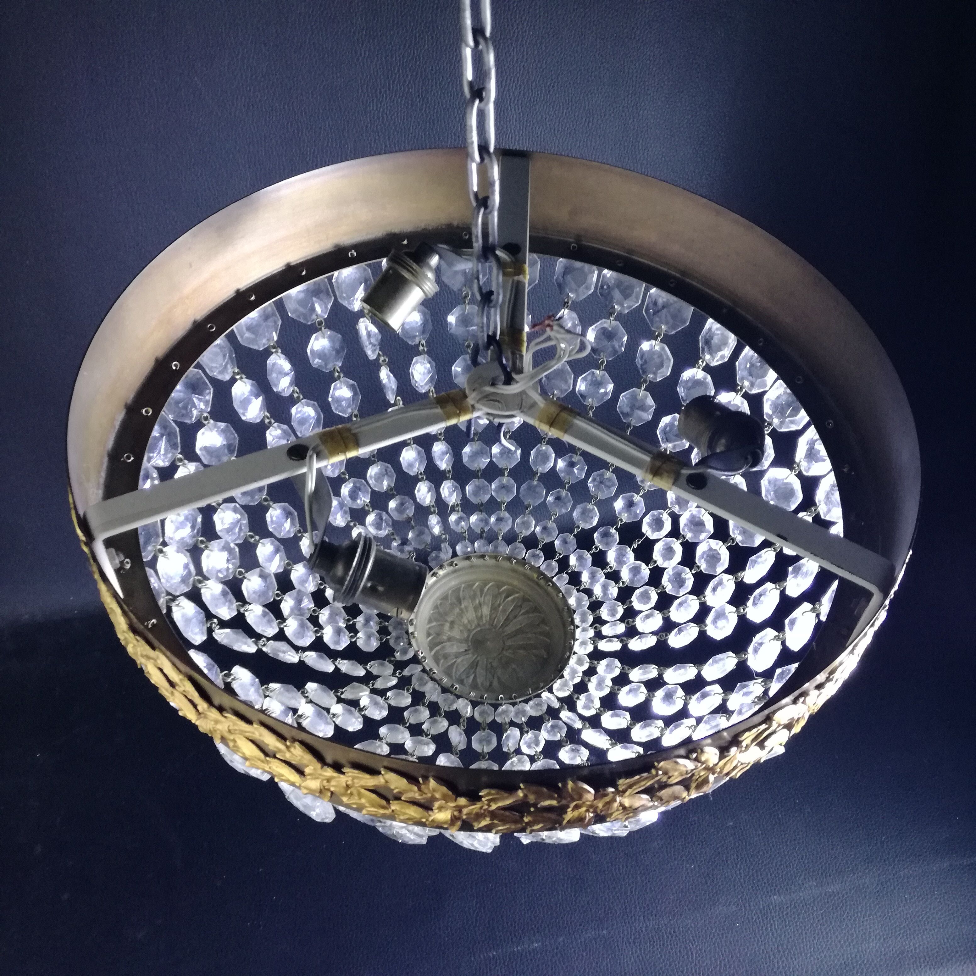 Louis XVI style tassel basket ceiling lamp