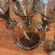 Set of hand-blown stemmed glasses