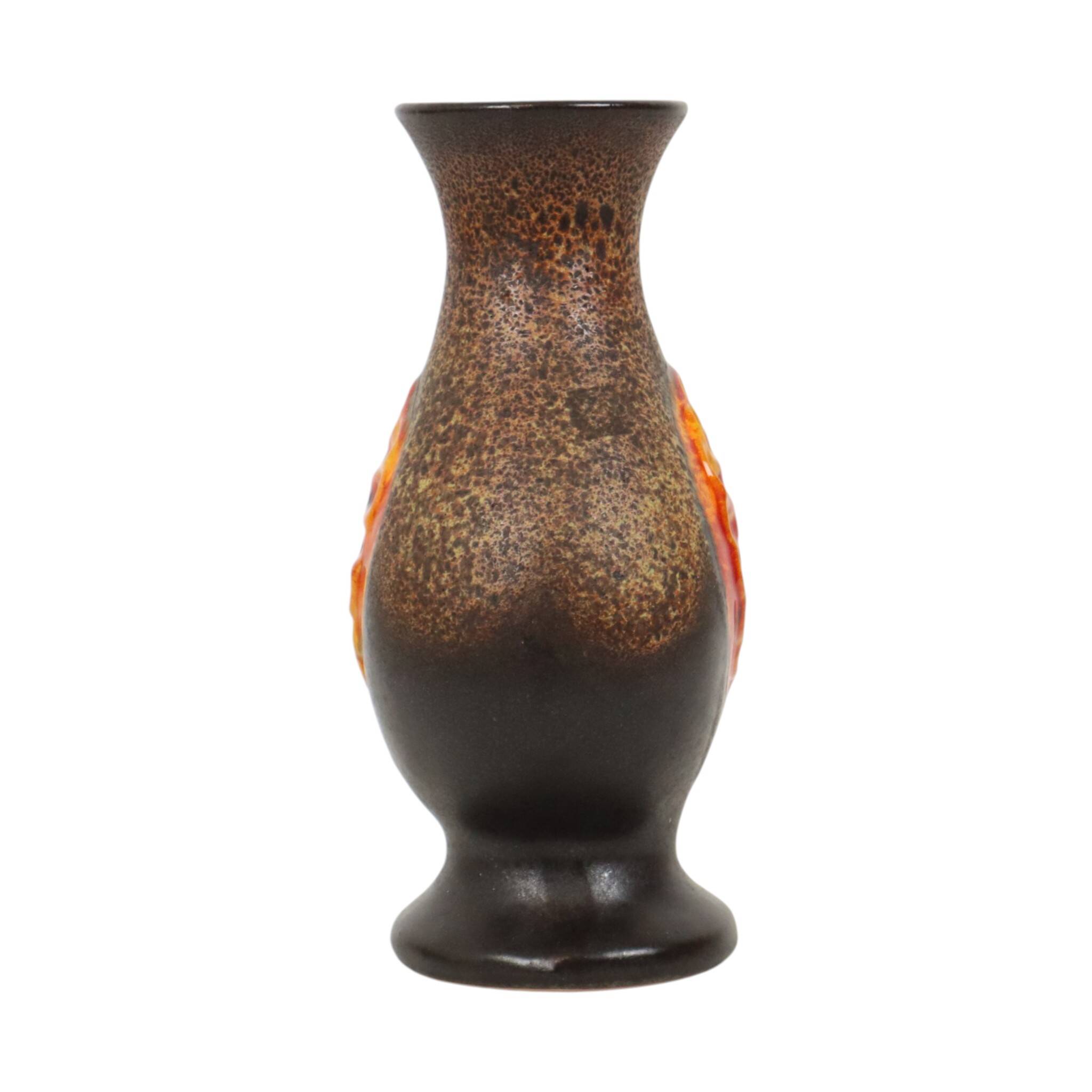 Rare Orange Fat Lava Vase West Germany Walter Gerhards 26cm