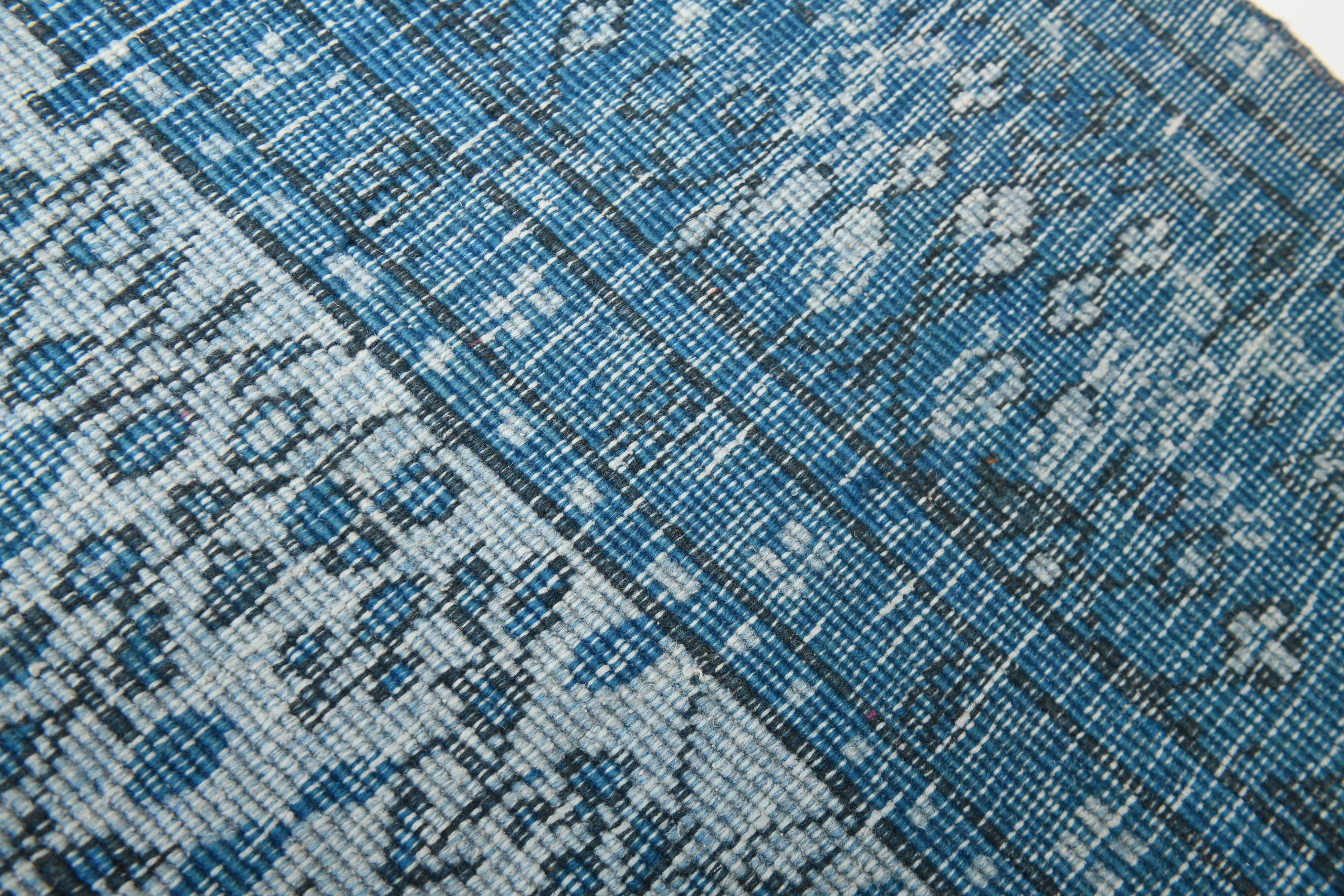 2x5 Blue Small Size Vintage Runner Rug, 61x134Cm
