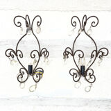 Set of 2 iron sconces and glass tassels