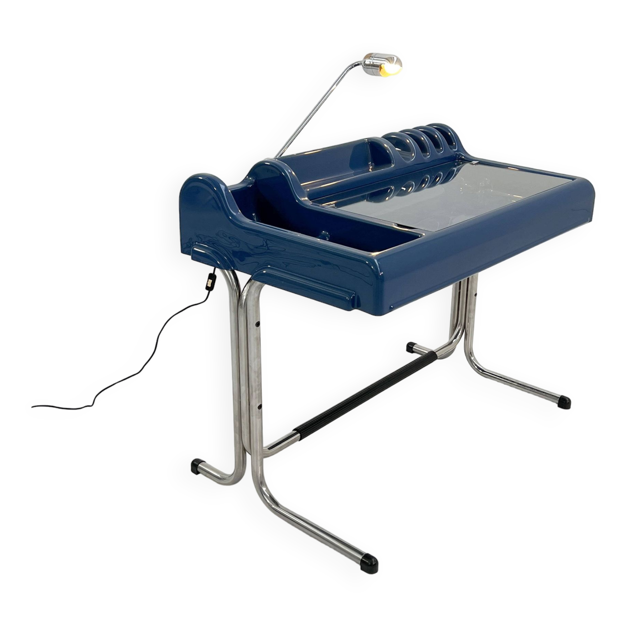Orix blue desk by vittorio parigi & nani prina for molteni, 1970