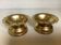 Pair of flower candle holders in gold metal