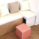 Table d'appoint cube en céramique