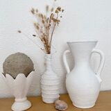 Set of 3 bleached vintage vases