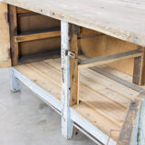 Antique industrial workbench