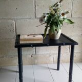 Table d'appoint bois et bambou noire