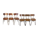 Lot of 6 chairs in dark wood formica