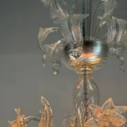 Venetian chandelier in colorless murano glass, 6 arms of light circa 1950