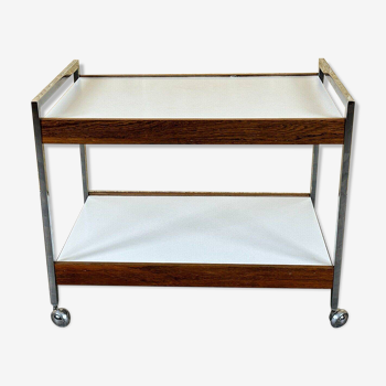 60s 70s serving trolley dinette made of teak & chrome Danish Modern Design