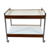 60s 70s serving trolley dinette made of teak & chrome Danish Modern Design
