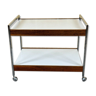 60s 70s serving trolley dinette made of teak & chrome Danish Modern Design