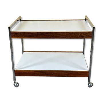 60s 70s serving trolley dinette made of teak & chrome Danish Modern Design