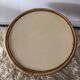 Table basse vintage, tripode en rotin
