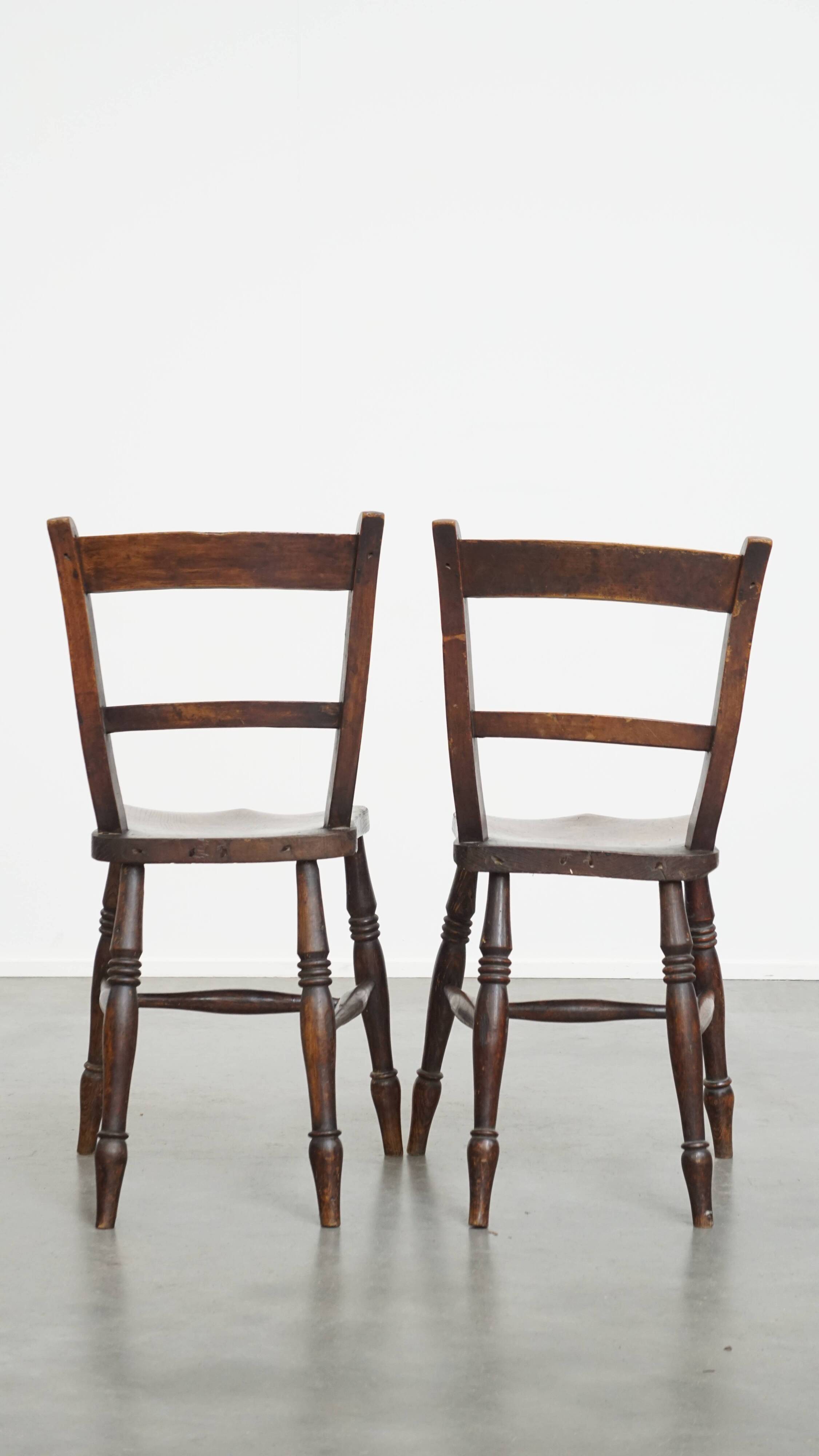 Set of 12 antique English Oxford dining/kitchen chairs