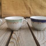 4 badonviller coffee cups colorful and golden decor