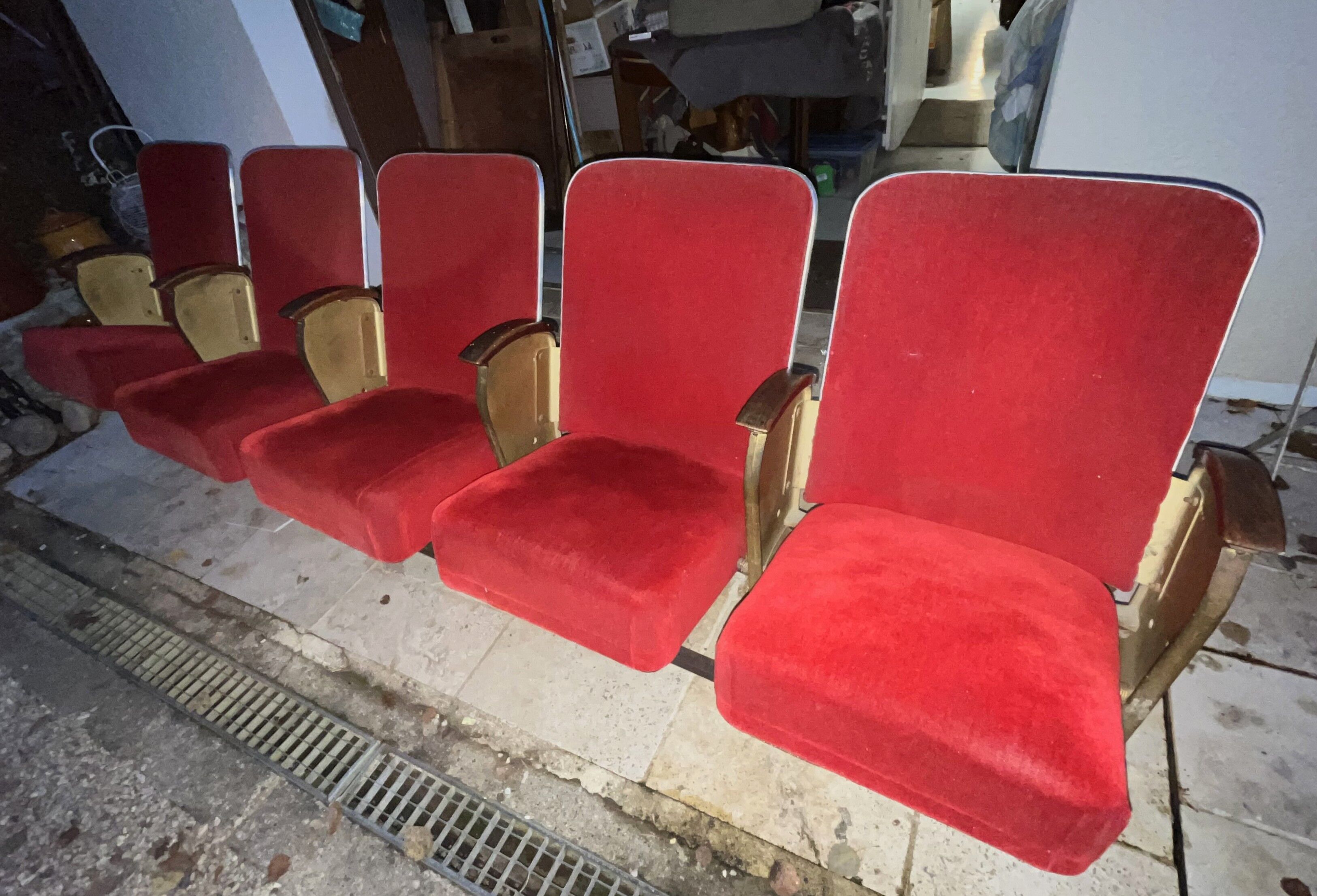 Vintage theater bench