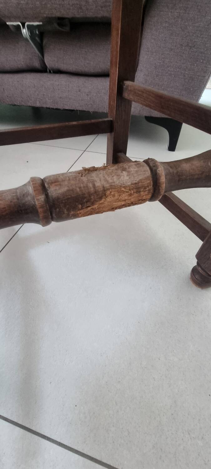 5 straw and wood chairs, brutalist 60s