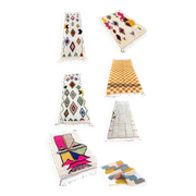 Colourful Moroccan rug made of natural wool. Woven by artisans.