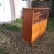Glass bar veneered wood 50s compass