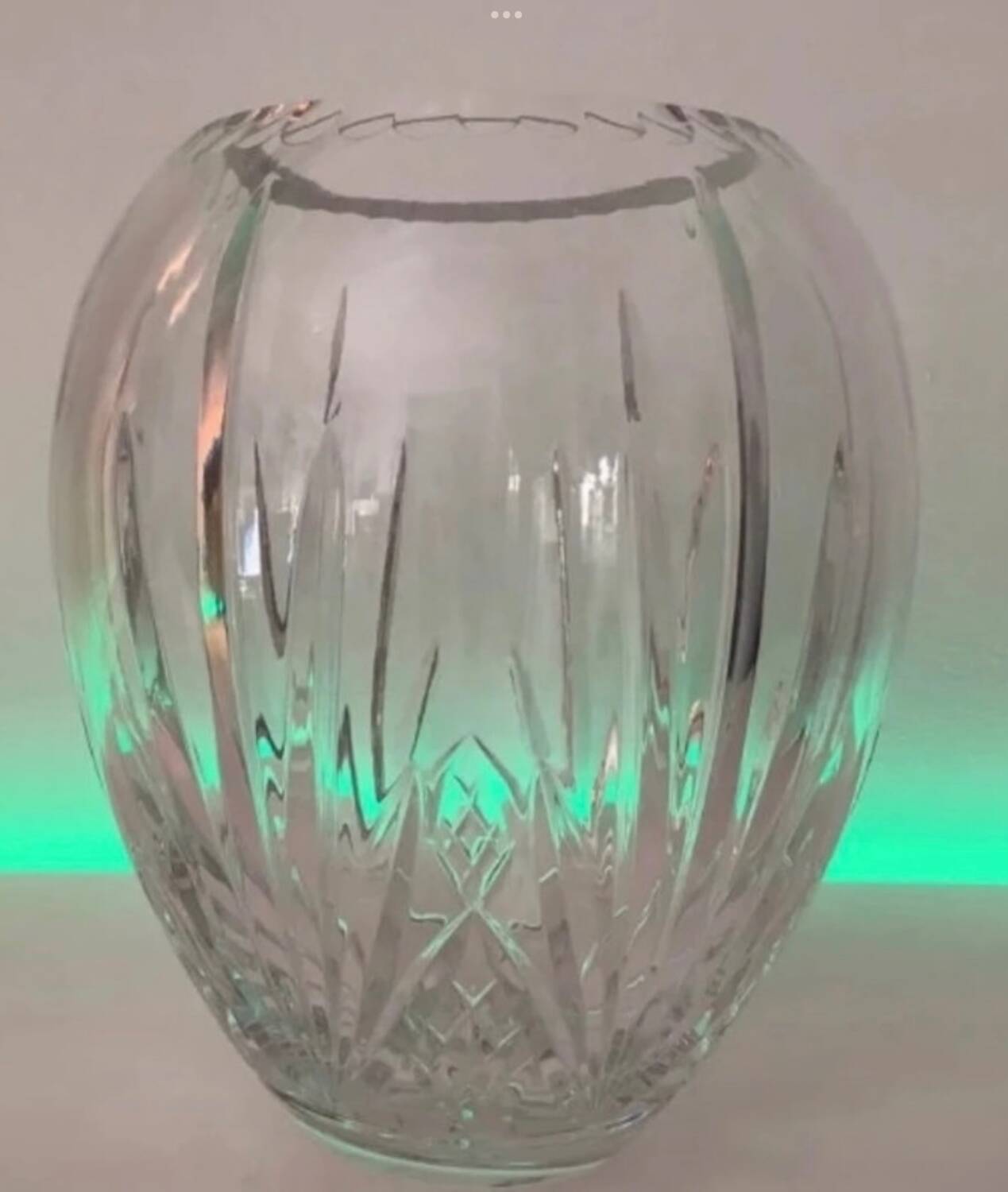 Vintage Crystal Balloon Vase Height 28cm
