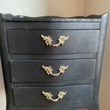 Pair of bedside tables style Louis XV black