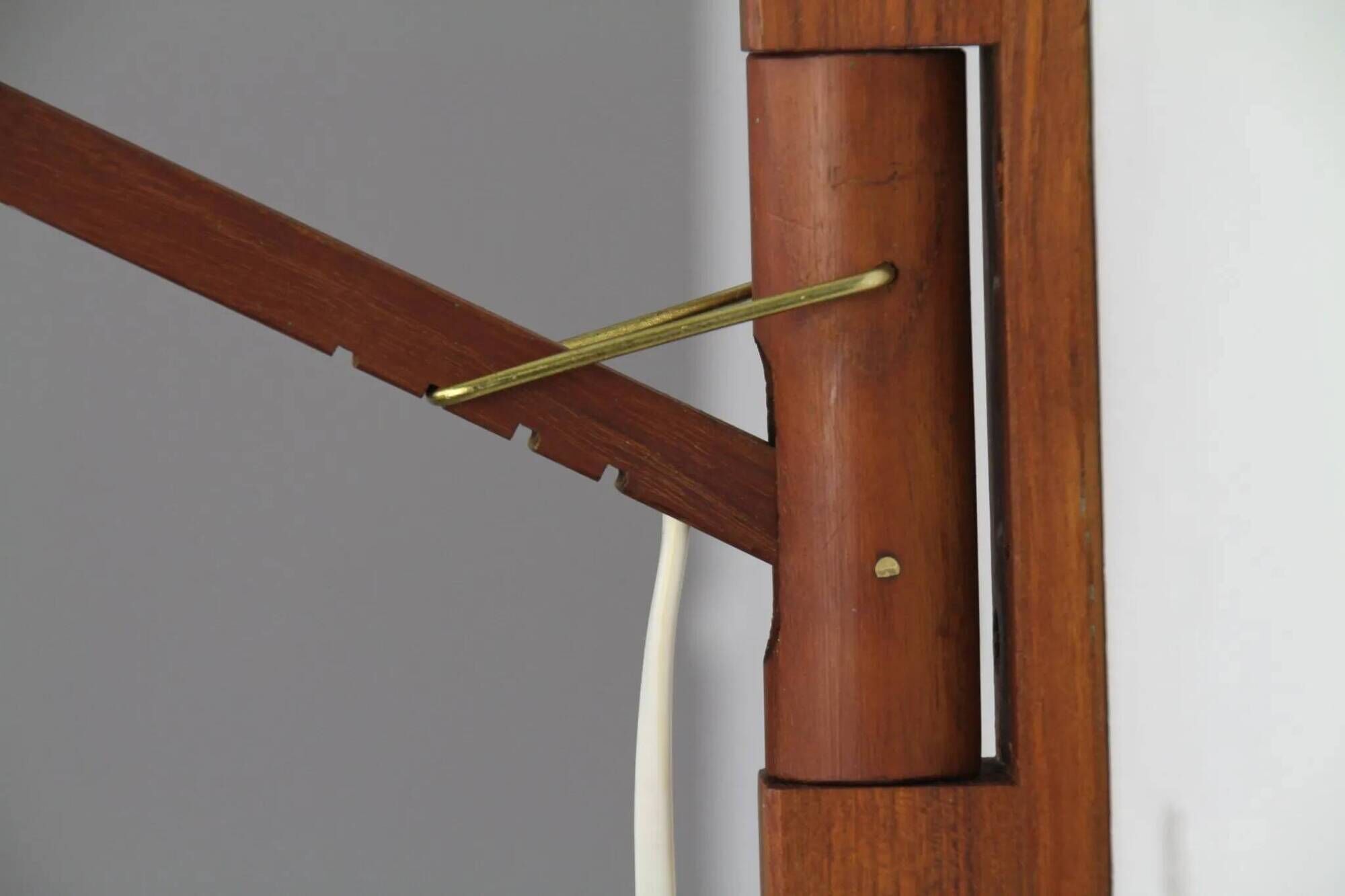 Uno & Östen Kristiansson for Luxus Vittsjö — Teak & Copper Wall Lamp, Sweden, 1960s