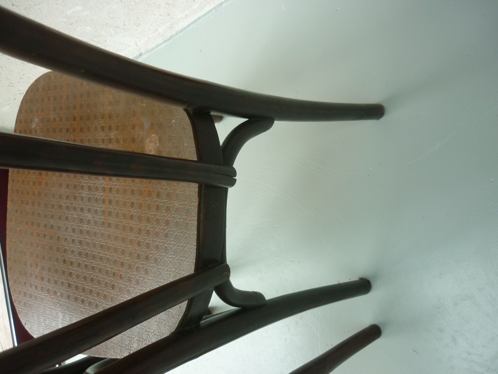 Pair of antique curved wood bistro chairs