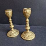 Beautiful little pair of bronze candlesticks