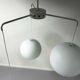 Mid-century pendant lamp with three large opal glass globes by philips, 1960s