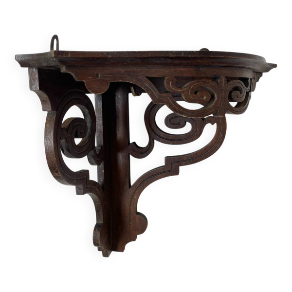 Ancienne étagère d’angle  en bois ajouré mp