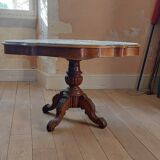 Console table in wood and marble