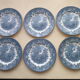 Set of 6 dessert plates in English porcelain