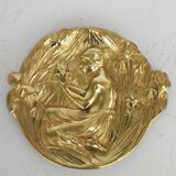 Art nouveau bronze vide-poches dish by Pierre Léon Dusouchet