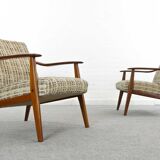 Pair of Vintage Scandinavian Easy Chairs, Lounge Chairs in Teak, 1960s