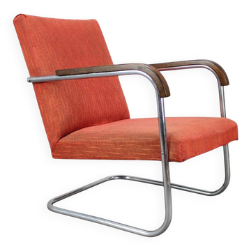 Fauteuil à bras en porte-à-faux de style Bauhaus, Czechoslovakia, Circa 1930s