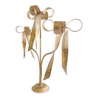 Large Gilt Wrought Iron Candelabra with Patina in Maison Jansen Style