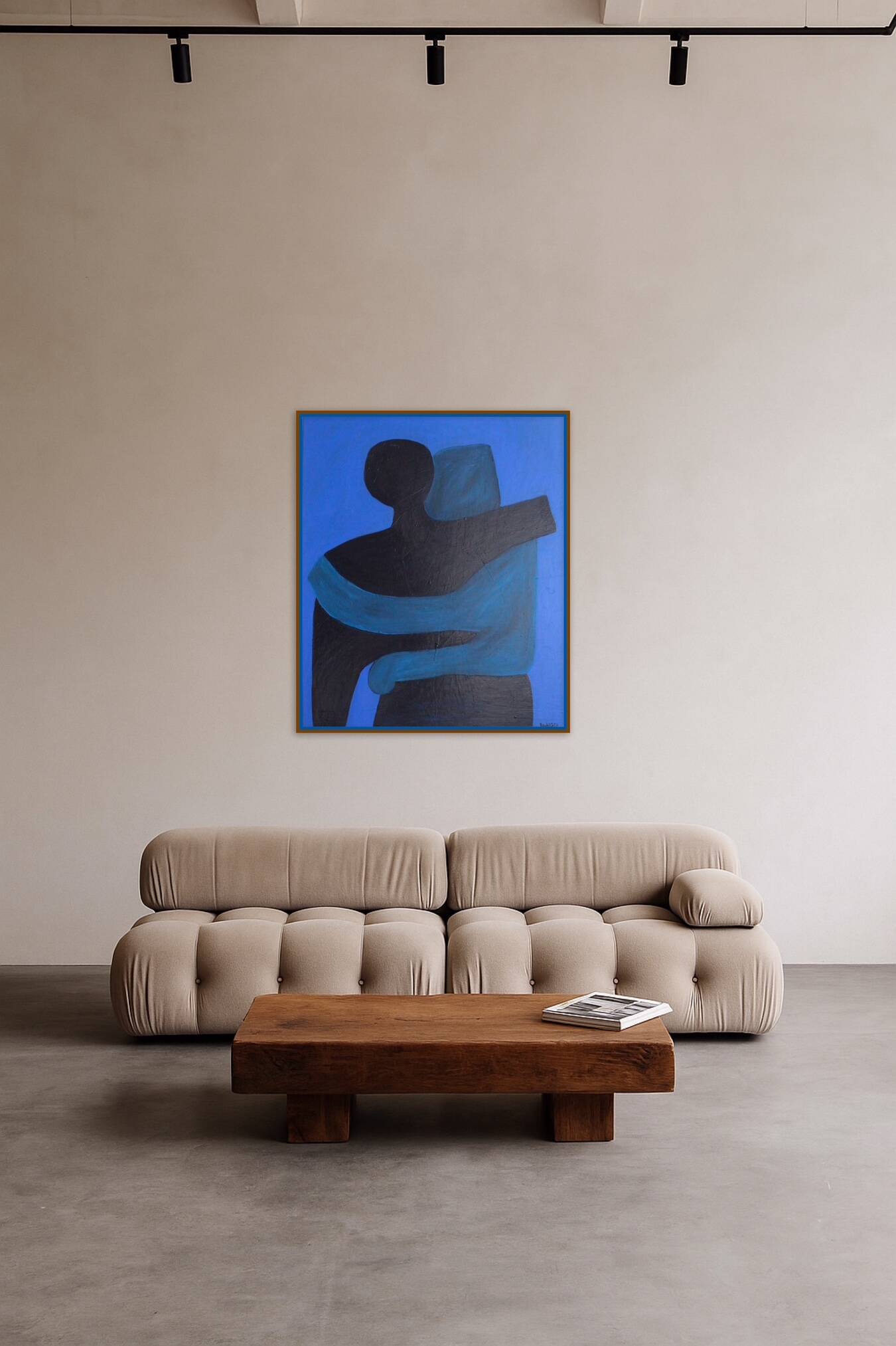 Abstrait figuratif contemporain "Can i hold you" 100x81cm