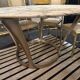 Marble and cast aluminum table by Michèle Charron, 1970