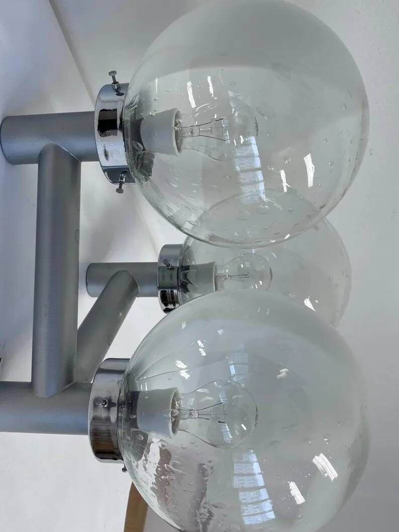 Rare XXL Mid Century Art Glass Wall Hotel Light / Lamp - Around 1970s