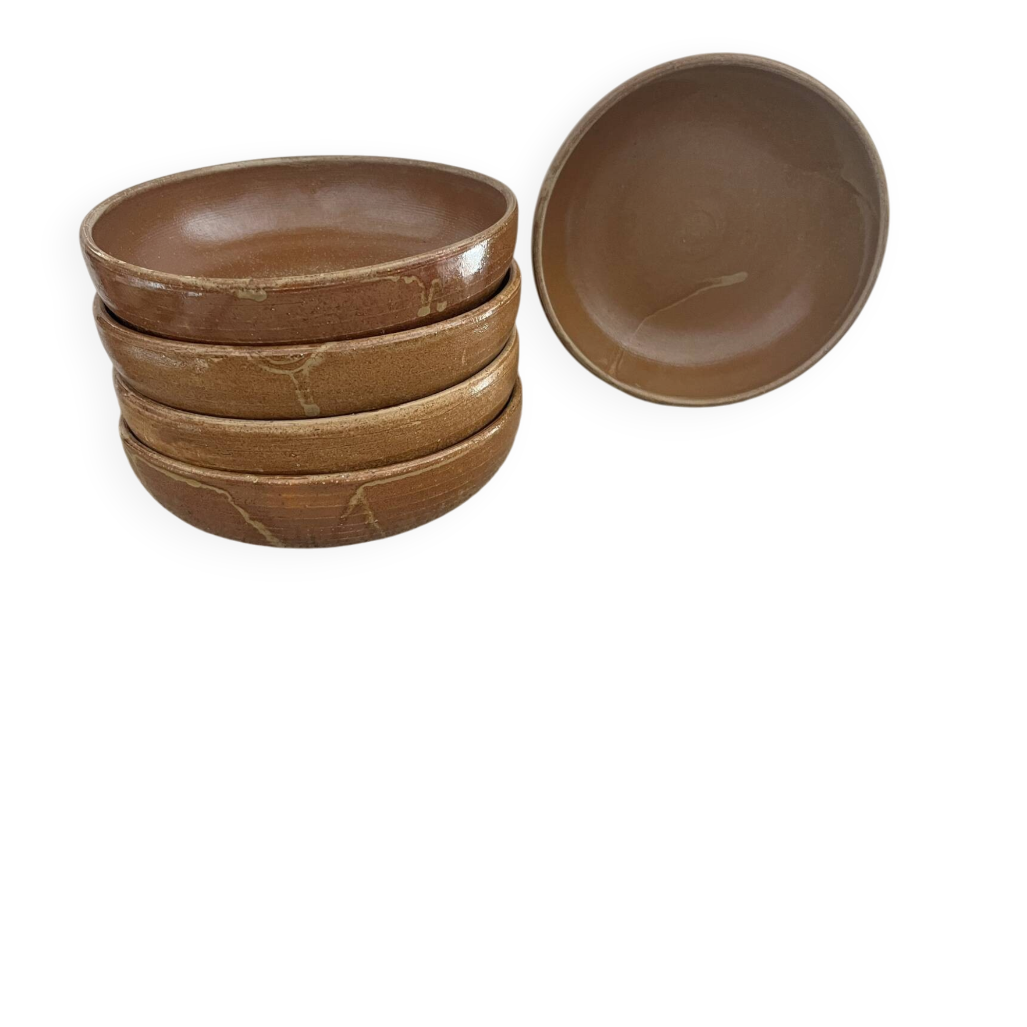 5 deep plates in stoneware