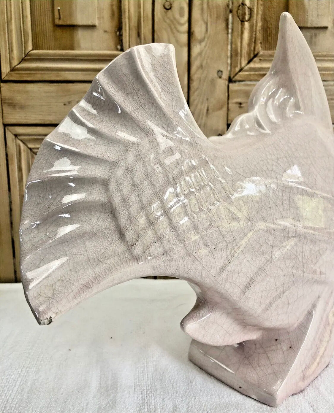 Cracked ceramic fish Art Deco Le Jan