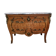 Commode galbée en loupe d'orme et bronze