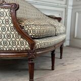 Louis XVI Basket Bench In Carved Beech On 7 Feet 18th Century