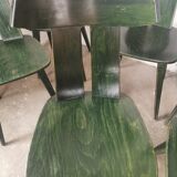 Set of 10 wooden bistro chairs