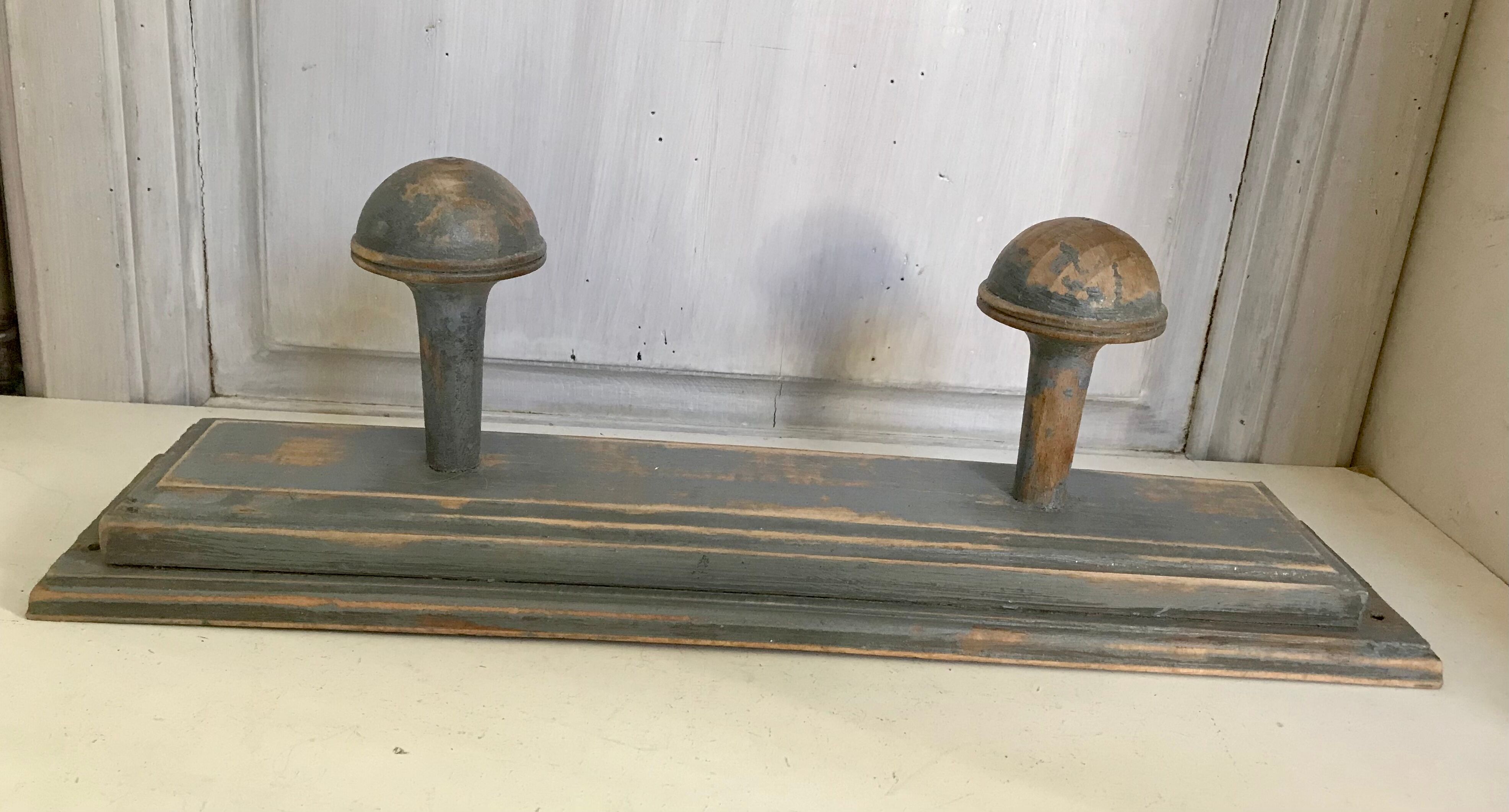 Patinated wooden coot rack