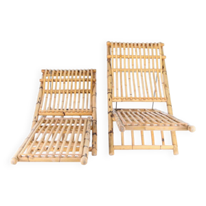 Paire de chaises longues