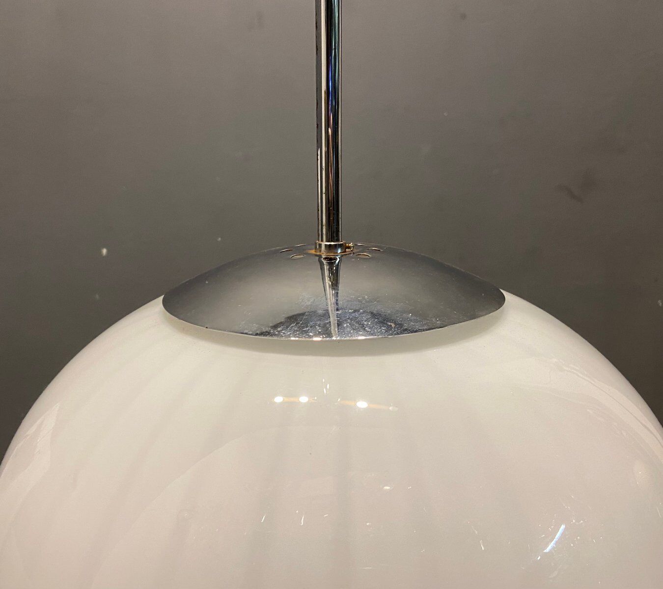 Mid-Century Italian Murano Glass Pendant Lamps by Paolo Venini, Set of 2